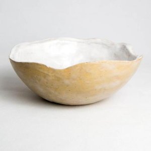 Keramikschüssel beige-weiß