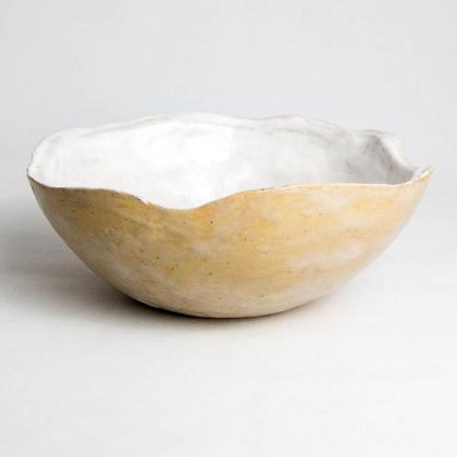 Keramikschüssel beige-weiß