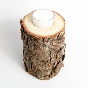 Teelichthalter Lärchenstumpf 9-11cm