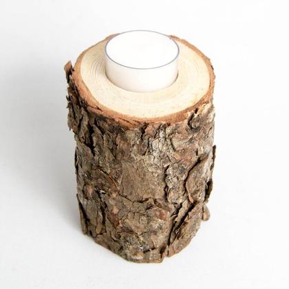 Teelichthalter Lärchenstumpf 9-11cm