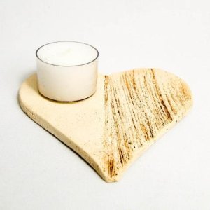 Teelichthalter Keramik-Herz