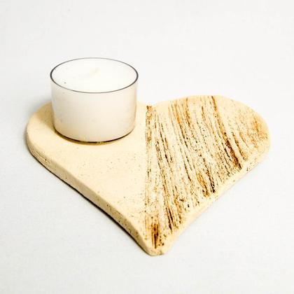 Teelichthalter Keramik-Herz