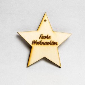 Weihnachts-Geschenksanhänger – Stern „Frohe Weihnachten“