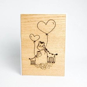 Holz-Karte „Kleine Giraffe“
