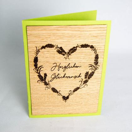 Holz-Karte "Herzlichen Glückwunsch" - Image 2
