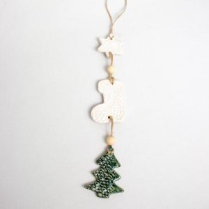 Weihnachtlicher Keramikanhänger - 3 Anhänger