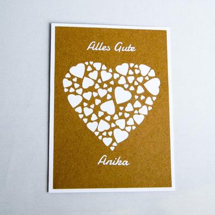 Glückwuschkarte "Alles Gute" & Herzen - Image 2