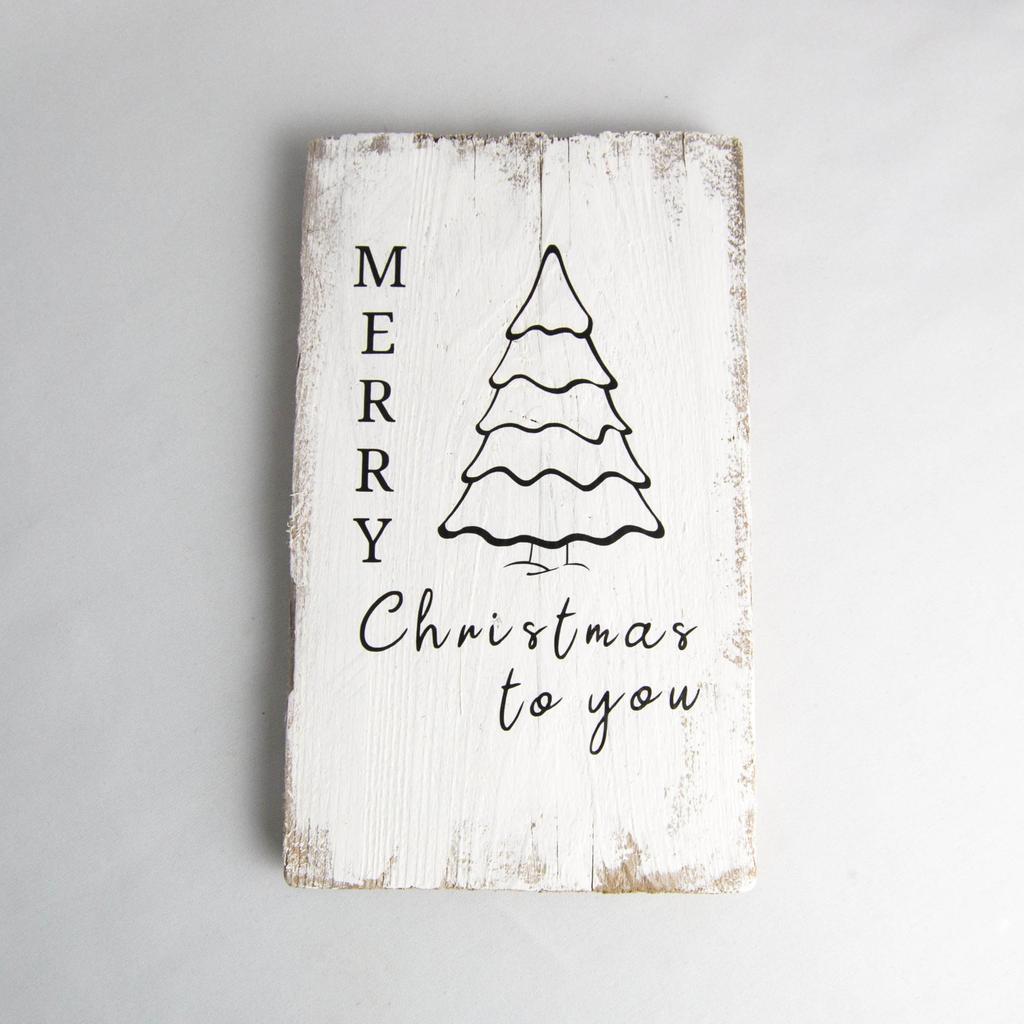 Weihnachtliches Treibholz-Schild "Merry Christmas"