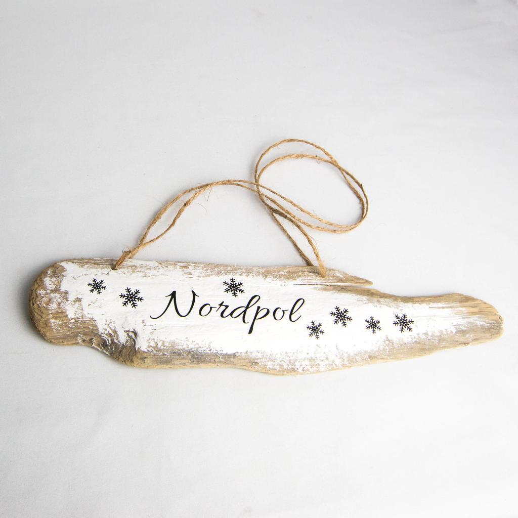 Treibholz-Schildchen "Nordpol"