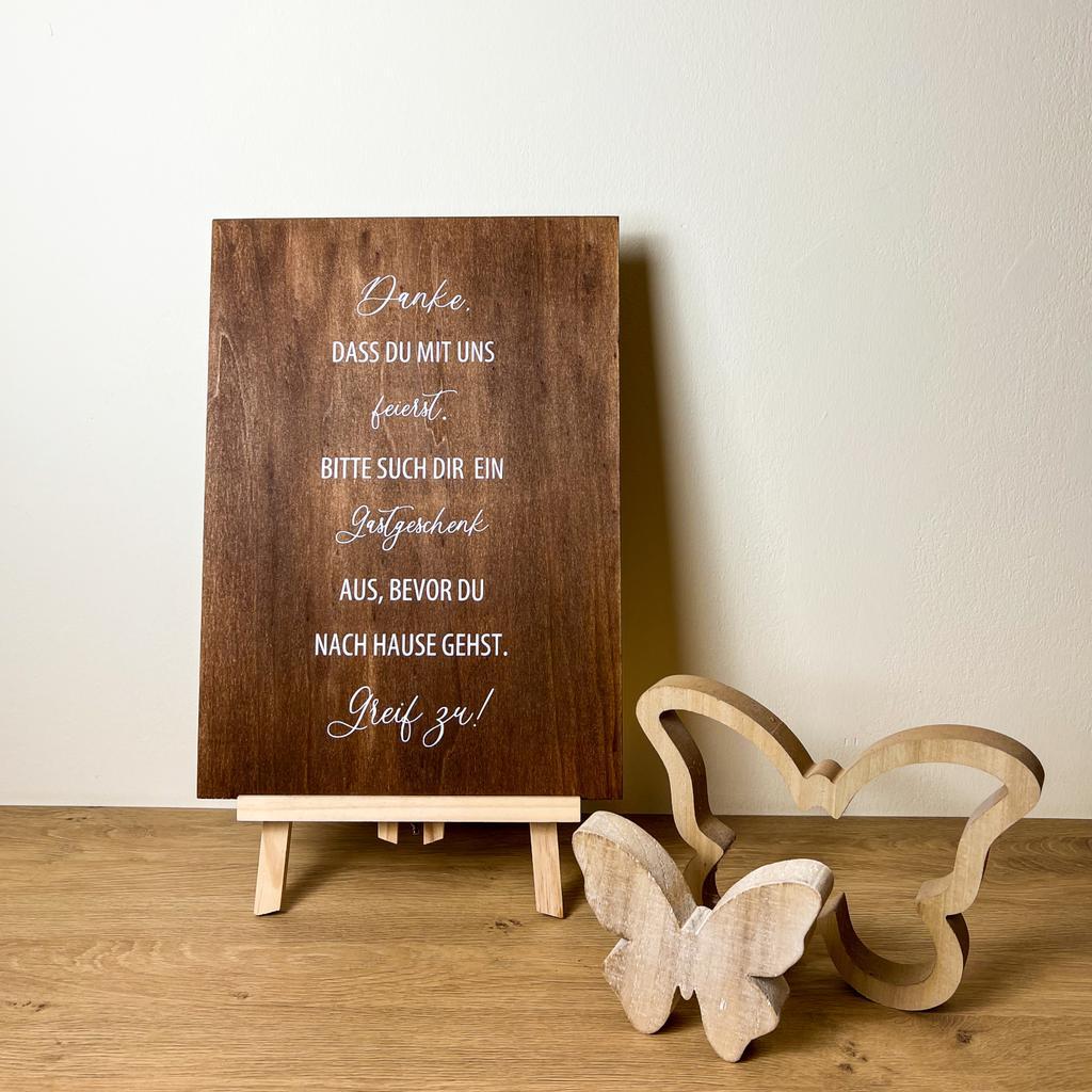 Hochzeitsschild Gastgeschenke