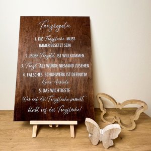 Hochzeitsschild Tanzregeln