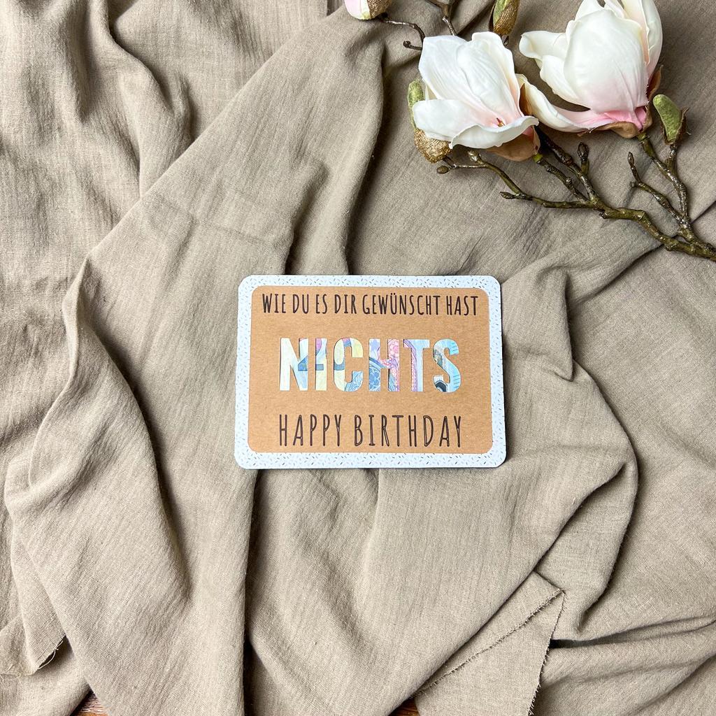 Glückwunschkarte "Wie du es dir gewünscht hast - Nichts" - Image 2