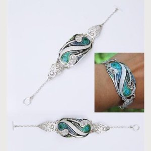 Armband „Yin &Yan“ von Cloisonne Enamel, Handarbeit, Unikat