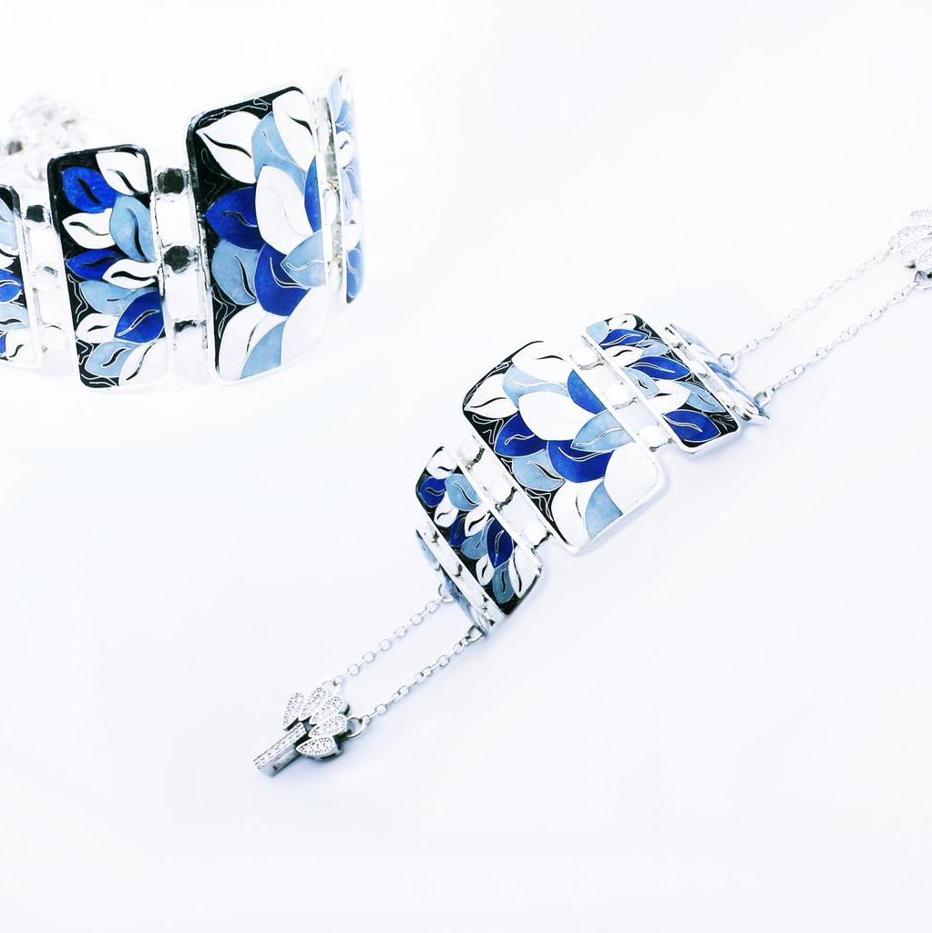 Armband "Blätter" von Cloisonne Enamel