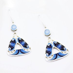 Ohrringe von Cloisonne Enamel, Handarbeit, Unikat