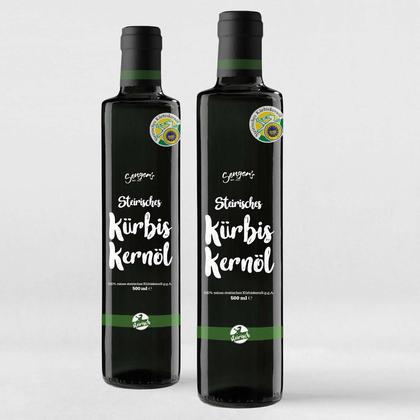 Sengers reines steirisches Kürbiskernöl 100% Kernöl aus der Steiermark 2 x 500ml