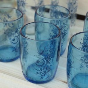 Nostalgieglas floral