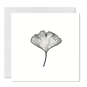 GRUSSKARTE *Ginkgoblatt* , 14 x 14 cm