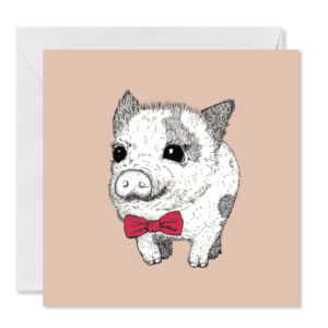 GRUSSKARTE *Sir Schweinchen* , 14 x 14 cm