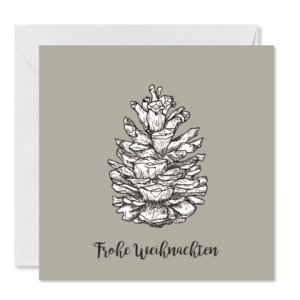 GRUSSKARTE Weihnachten *Es hat an Zapfn* , 14 x 14 cm