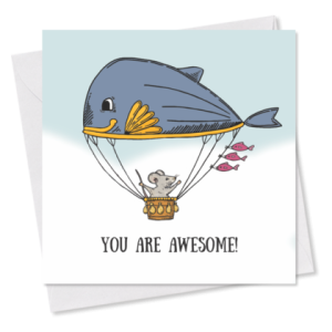 MINI-GRUSSKARTE *You are awesome*, 9×9 cm