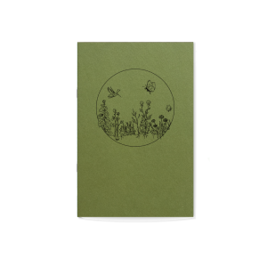 NOTIZHEFT *Blumenwiese im Kreis*, hellgrün, DIN A5