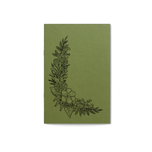 NOTIZHEFT *Vintage-Blumen*, hellgrün, DIN A5