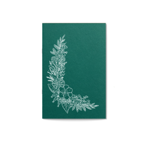 NOTIZHEFT *Vintage-Blumen*, türkis, DIN A5