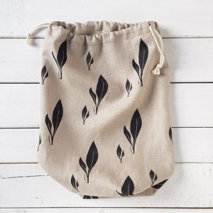 Leinen-Brotbeutel schwarz