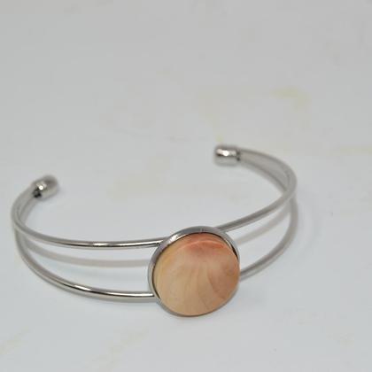 Holz Armreif Armband Trachtenschmuck Holzschmuck Zirbe handmade