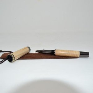 Holz Rollerpen Schraubkappe Kugelschreiber Esche Handarbeit