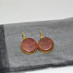 Holz Ohrringe Trachtenschmuck Ohranhänger Zwetschke Ohrschmuck Schmuck 2,5 cm