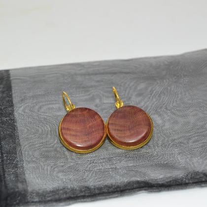 Holz Ohrringe Trachtenschmuck Ohranhänger Zwetschke Ohrschmuck Schmuck 2