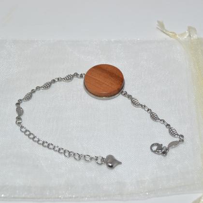 Holz Schmuckset Ohrstecker Armband Armkette Ohrringe Kirsche Geschenkset - Image 4