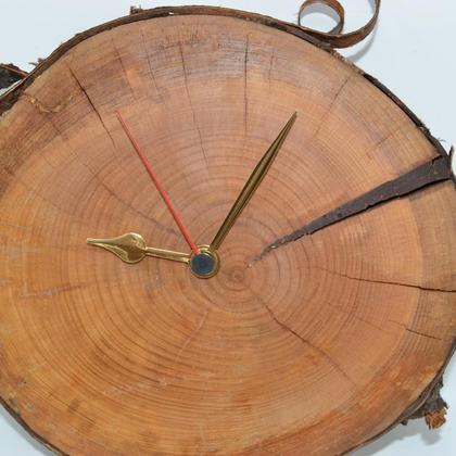 Holz Wanduhr 25 cm Wildkirsche Baumscheibenuhr Holzuhr Unikat handmade - Image 3