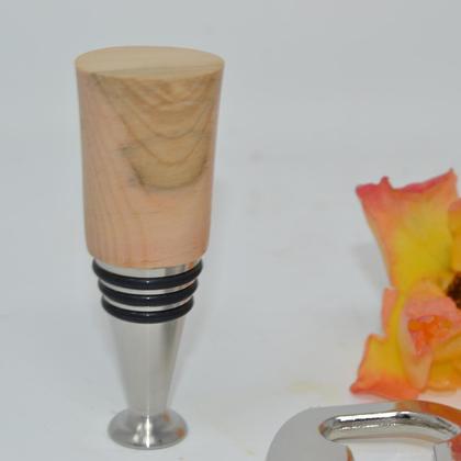 Holz Flaschenöffner Weinstöpsel Set Zirbe Bieröffner Geschenkset handmade - Image 3