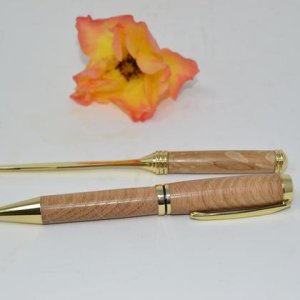 Holz Kugelschreiber Brieföffner Drehkugelschreiber Geschenkset Eiche Unikat