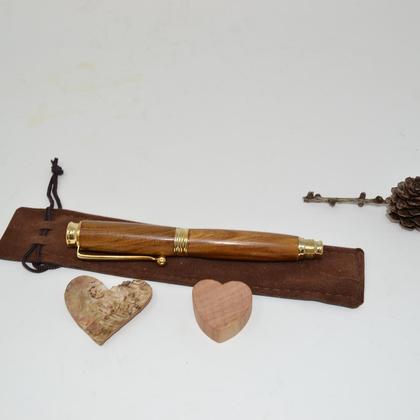 Holz Füllfeder Füller Füllfederhalter Goldregen Handarbeit  Geschenk handmade