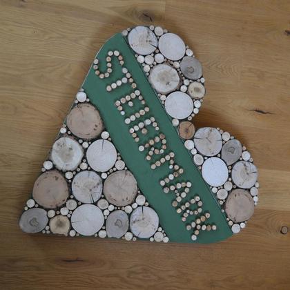 XL Holzherz 75x75 cm Steiermark Holzdeko Wandbild Holzdekoration handmade Unikat