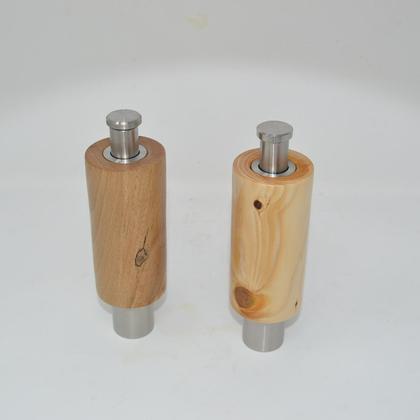Holz Gewürzmühle Set Einhandmühle Buche Zeder Pfeffermühle Salzmühle handmade