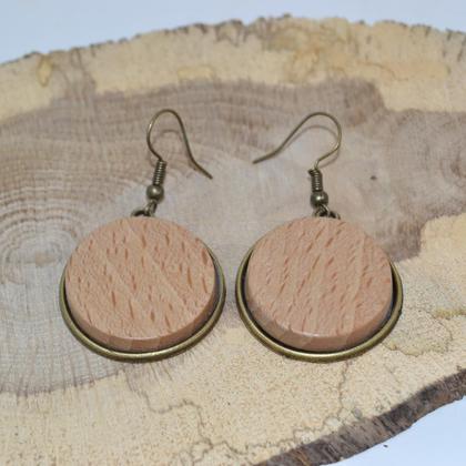 Holz Ohrringe Ohranhänger Rotbuche Ohrschmuck Schmuck Trachtenschmuck