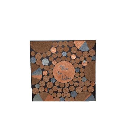 Holzbild "Wein" Holz Kork Dekoration Schriftbild Bild Wandbild handmade