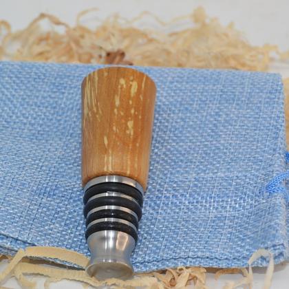 Holz Weinstoppen Weinstöpsel Weinstopfen Erle Geschenk Flaschenverschluss - Image 2