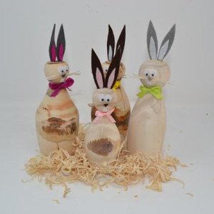 Osterhase Hasen Holz handmade Geschenk Osterdeko Holzdeko