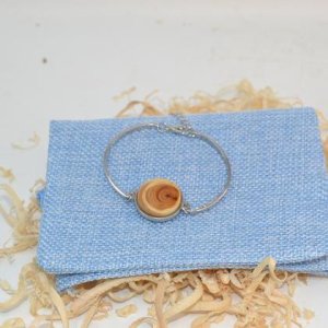 Holz Armband Kette Trachtenschmuck 2 cm Holzschmuck Eibe Armschmuck