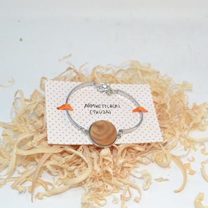 Holz Armband Armkette Thuja Trachtenschmuck 2 cm Holzschmuck Armschmuck