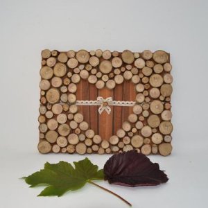 Holzbild 29×23 cm Holz Deko Wanddeko Herz Wandbild aus Holz Holzdeko handmade