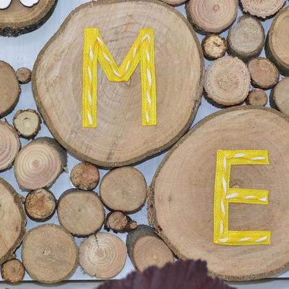 Holzbild Holz Dekoration 25,5x25 cm Baumscheibenbild Bild Wandbild handmade - Image 3