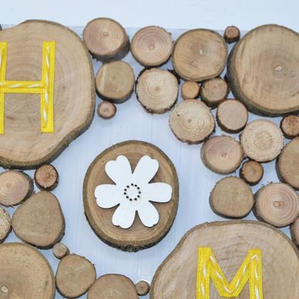 5x25 cm Baumscheibenbild Bild Wandbild handmade