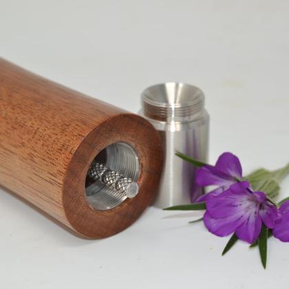 Holz Gewürzmühle Einhand Mühle recycletes Mahagoni Pfeffermühle Salzmühle - Image 2